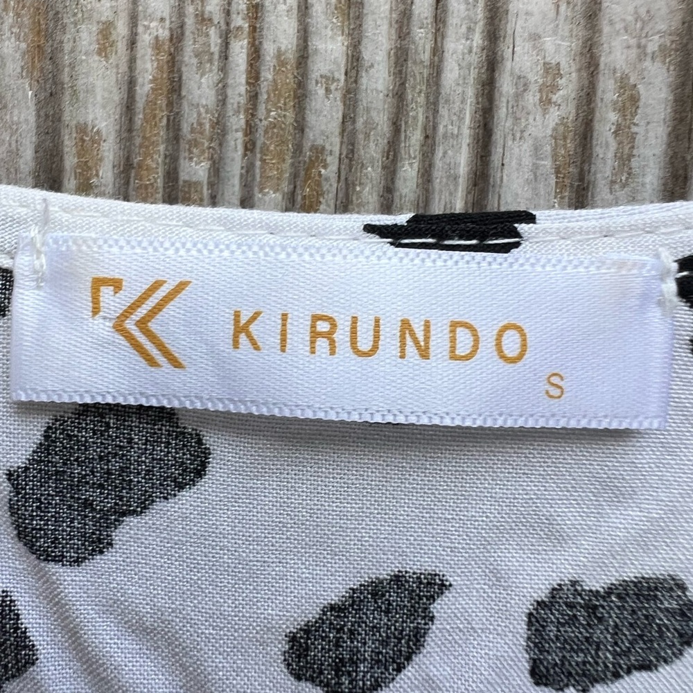 KIRUNDO White Summer Split V Neck Floral Embroidery Dress Women’s Small - Picture 7 of 9